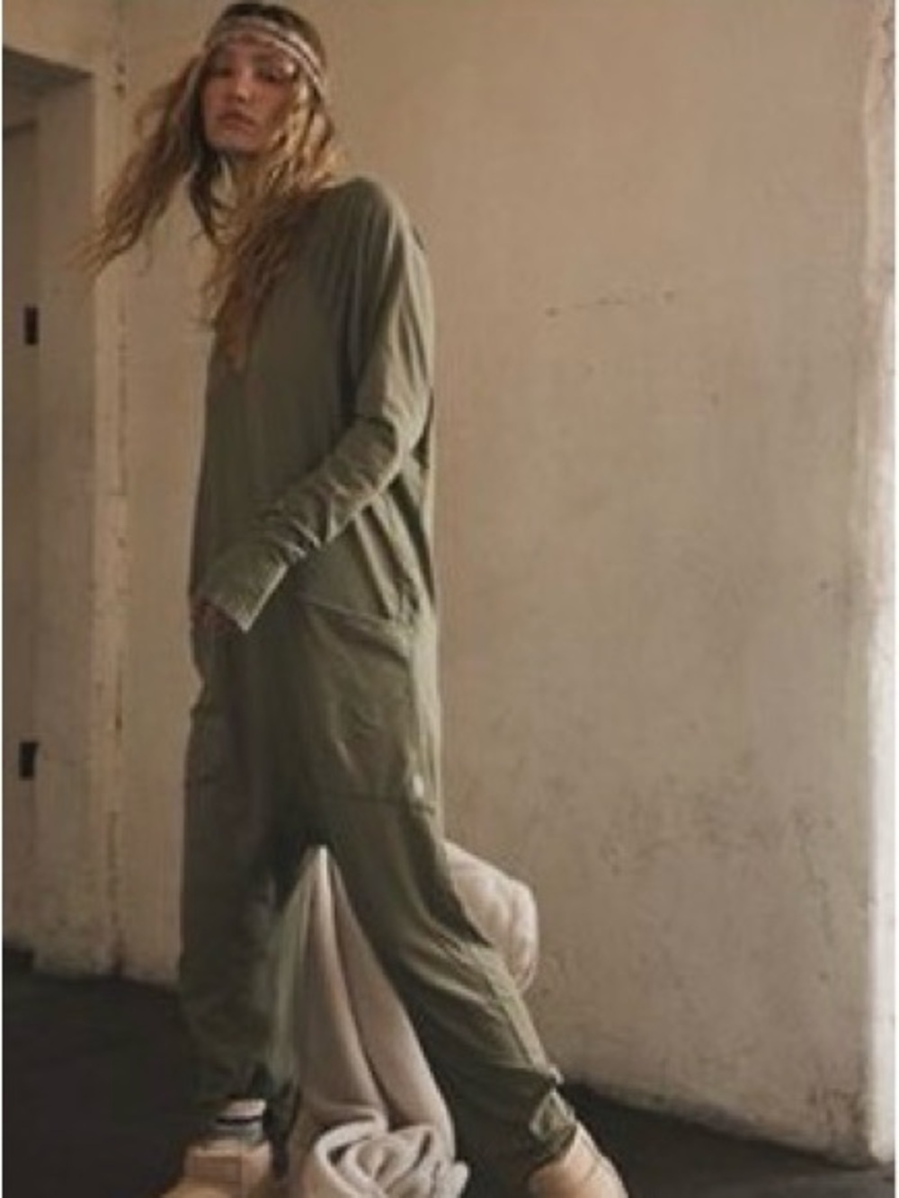 Free People FP Movement Hot Shot Long Sleeve hooded Onsie Sea Grass size M
